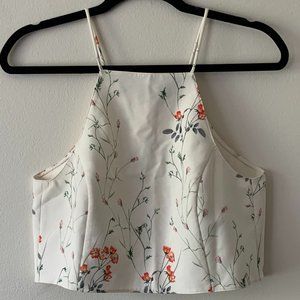Zara split back floral crop top
